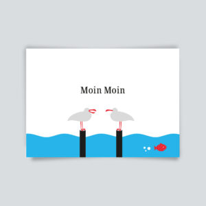 Maritime Postkarte. Moin Moin