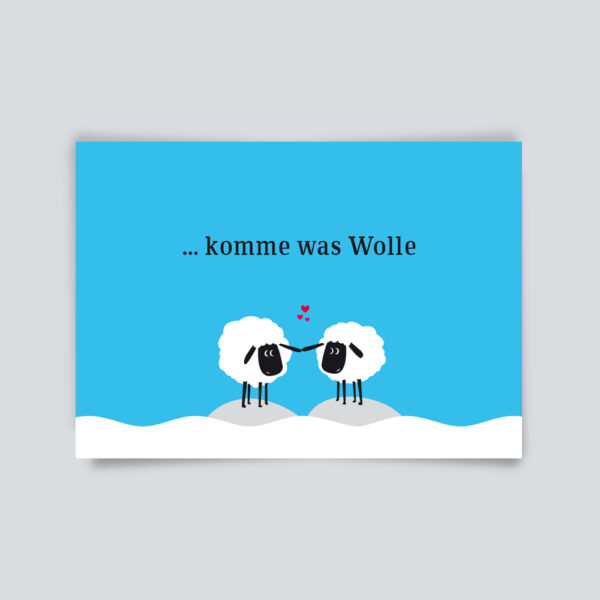 Postkarte "Komme was Wolle"