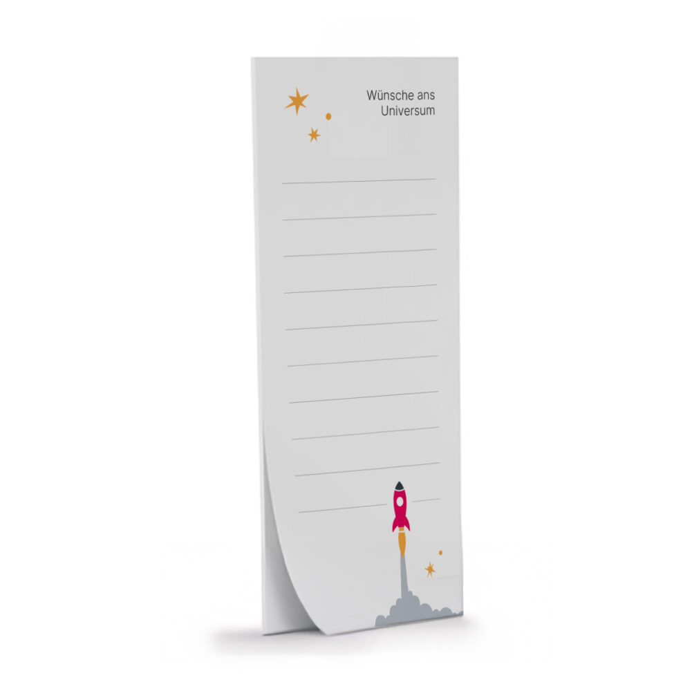 Kleiner notizblock "Wünsche ans Universum"